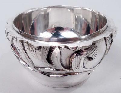 Japanese Meiji Art Nouveau Silver Ginger Jar with Iris Flowers