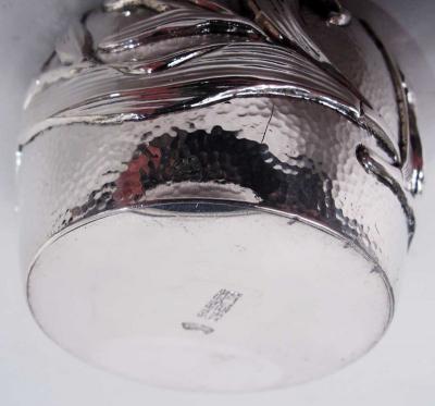 Japanese Meiji Art Nouveau Silver Ginger Jar with Iris Flowers