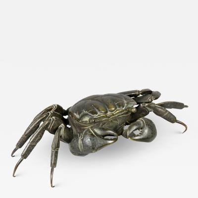 Japanese Meiji Articulated Bronze Crab