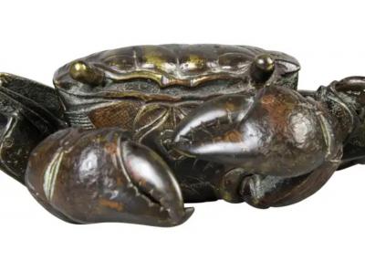 Japanese Meiji Articulated Bronze Crab