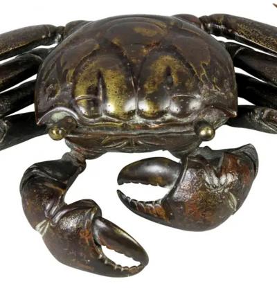 Japanese Meiji Articulated Bronze Crab