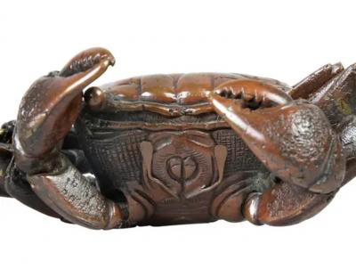 Japanese Meiji Articulated Bronze Crab