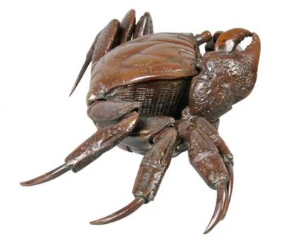 Japanese Meiji Articulated Bronze Crab