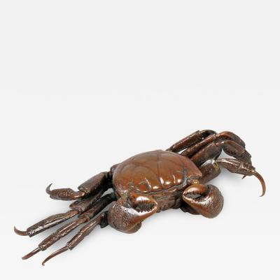 Japanese Meiji Articulated Bronze Crab