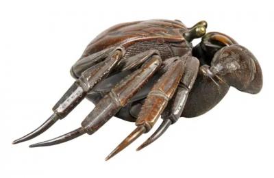 Japanese Meiji Articulated Bronze Crab