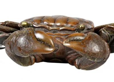 Japanese Meiji Articulated Bronze Crab