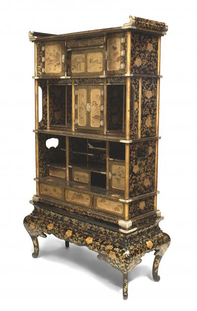 Japanese Meiji Black Lacquered tag re