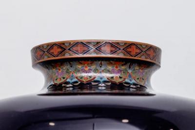 Japanese Meiji Cloisonn Enamel Vase with Cherry Blossoms Ota Tamashiro