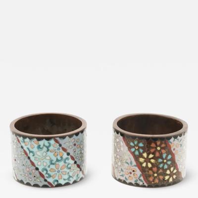 Japanese Meiji Era Cloisonne Enamel Napkin Rings