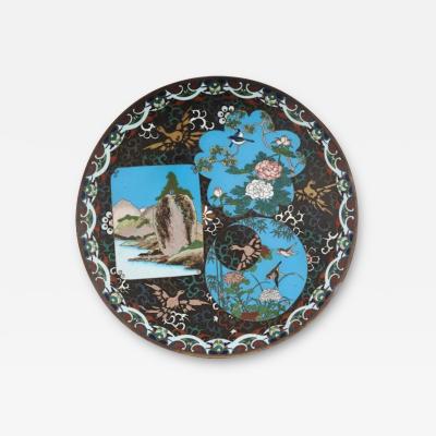 Japanese Meiji Era Cloisonne Enamel Plate Charger