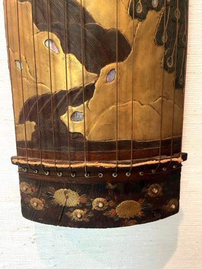 Japanese Meiji Han Koto with Maki e Lacquer Decoration
