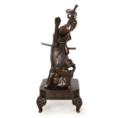 Japanese Meiji Period Bronze Okimono Sculpture of a Samurai 19th century