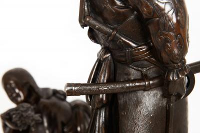 Japanese Meiji Period Bronze Okimono Sculpture of a Samurai 19th century