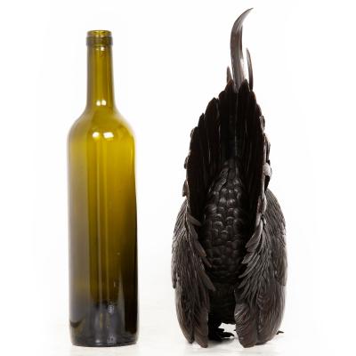 Japanese Meiji Period Pair of Bronze Sculptures Okimono of Rooster Hen