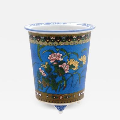 Japanese Meiji Planter Cloisonne Porcelain Planter