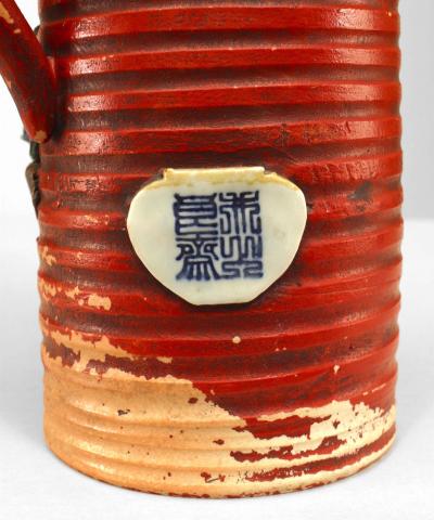 Japanese Meiji Terra Cotta Pitcher