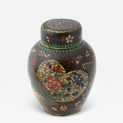 Japanese Meiji Totai Cloisonne Enamel Ceramic Jar