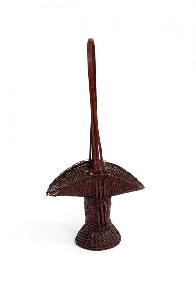 Japanese Mission Wicker Flower Basket Shaped Vase