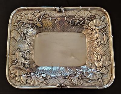 Japanese Miyamoto Meiji Period Solid Silver Basket