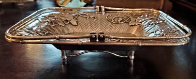 Japanese Miyamoto Meiji Period Solid Silver Basket
