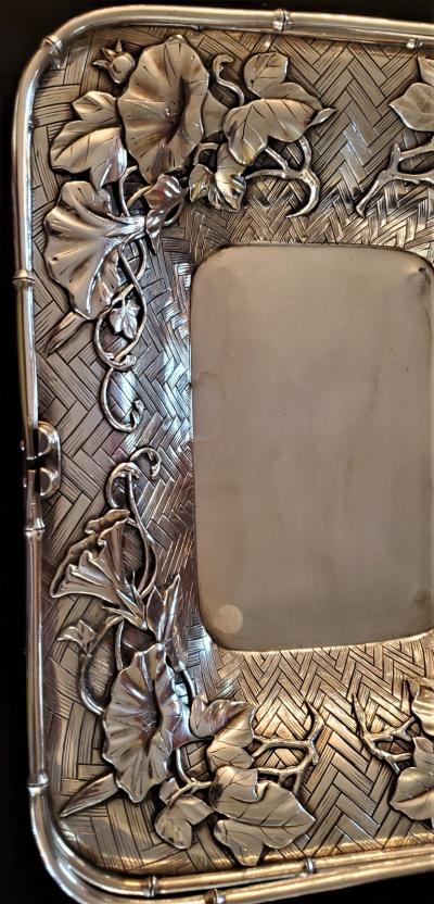 Japanese Miyamoto Meiji Period Solid Silver Basket