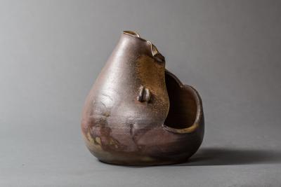 Japanese Modern Showa Period Bizen Flower Arranging Vase