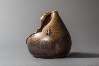 Japanese Modern Showa Period Bizen Flower Arranging Vase