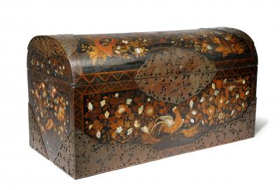 Japanese Namban Lacquer and Inlay Coffer Momoyama Period