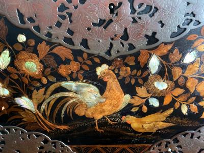 Japanese Namban Lacquer and Inlay Coffer Momoyama Period