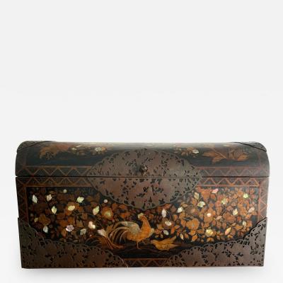 Japanese Namban Lacquer and Inlay Coffer Momoyama Period