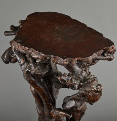 Japanese Natural Wood Free Form Presentation Stand