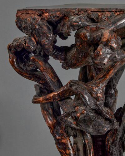 Japanese Natural Wood Free Form Presentation Stand