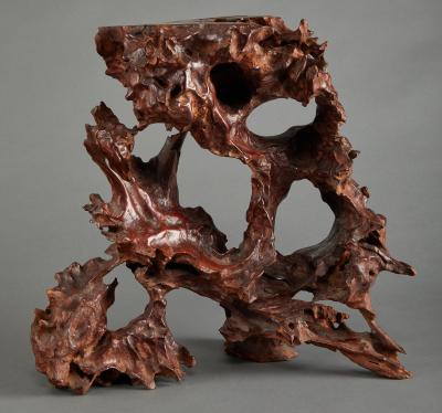 Japanese Natural Wood Free Form Presentation Stand