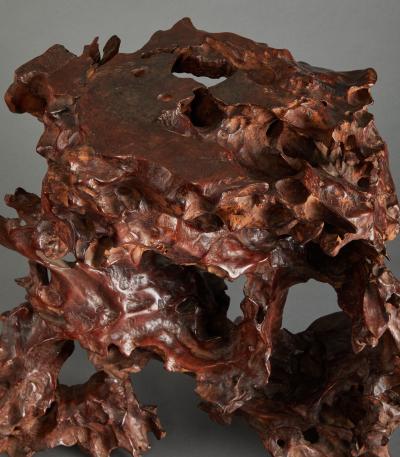 Japanese Natural Wood Free Form Presentation Stand