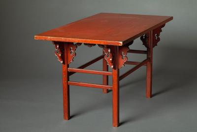 Japanese Negoro Lacquer and Wood Offering Stand