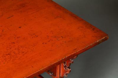 Japanese Negoro Lacquer and Wood Offering Stand