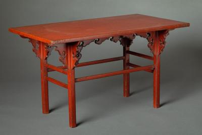 Japanese Negoro Lacquer and Wood Offering Stand