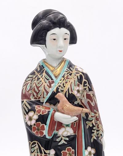 Japanese Porcelain Imari Courtesan with Dove Late 19th Century circa 1880
