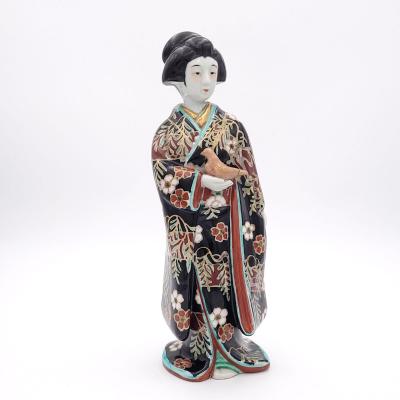 Japanese Porcelain Imari Courtesan with Dove Late 19th Century circa 1880