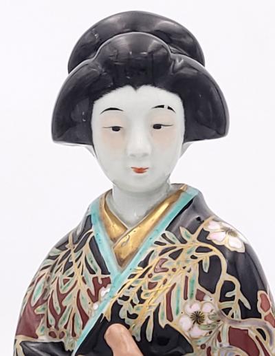 Japanese Porcelain Imari Courtesan with Dove Late 19th Century circa 1880
