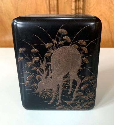 Japanese Rinpa Style Lacquer Box Meiji Period