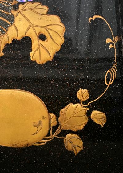 Japanese Rinpa Style Lacquer Ink Stone Box Suzuribako