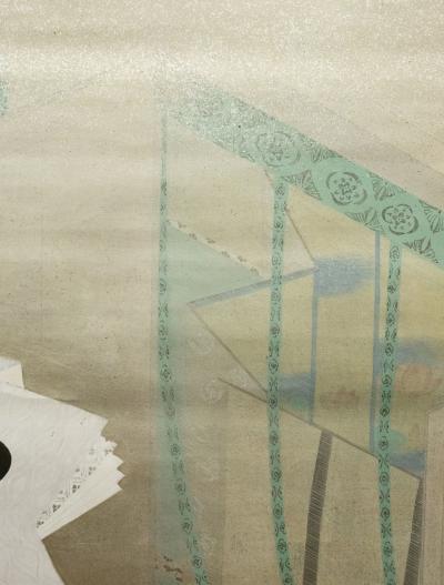 Japanese Scroll Scene From the Tale of Genji