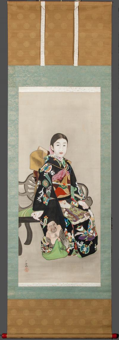 Japanese Scroll Young Girl