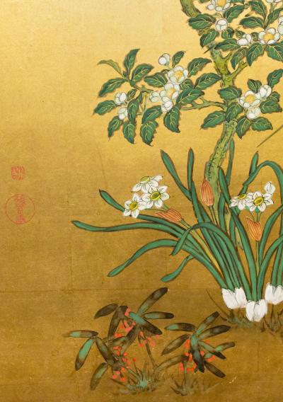 Japanese Six Panel Screen A Garden For All Seasons