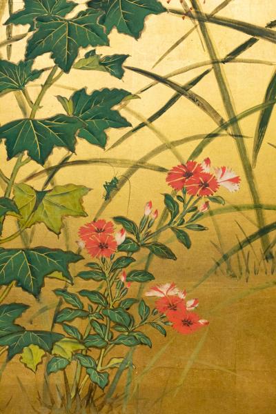Japanese Six Panel Screen A Garden For All Seasons