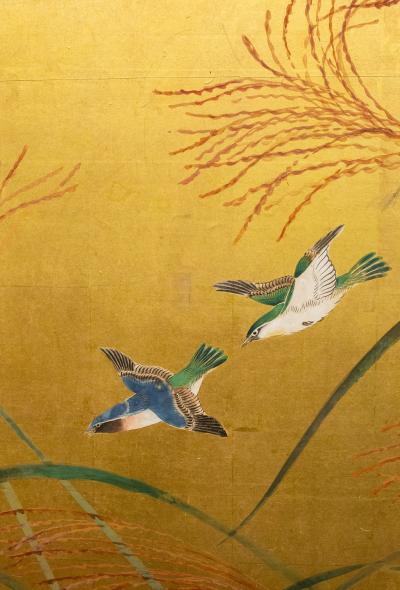 Japanese Six Panel Screen A Garden For All Seasons