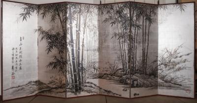 Japanese Six Panel Screen Bamboo Forest in Kyoto