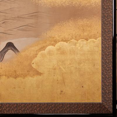 Japanese Six Panel Screen Battle of Uji Bridge Left Screen 