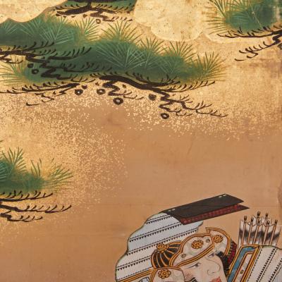 Japanese Six Panel Screen Battle of Uji Bridge Left Screen 